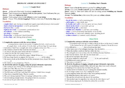 Idiomatic American English - Lesson 33+34 - Thấm Tâm Vy